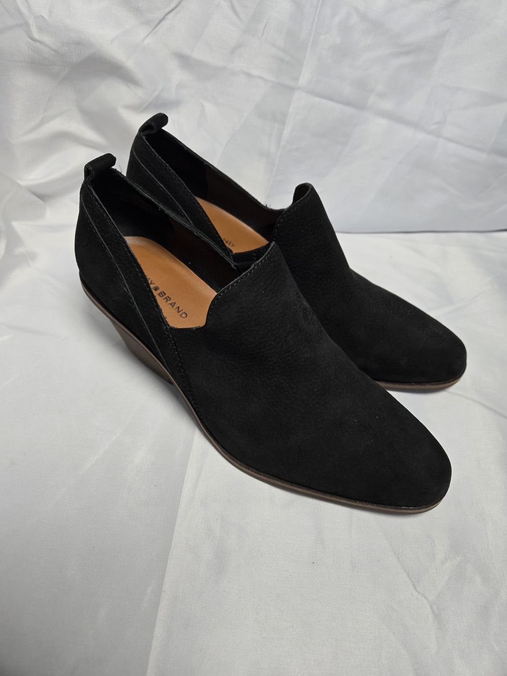 Lucky Brand Black Suede Ankle Booties Size 9.5